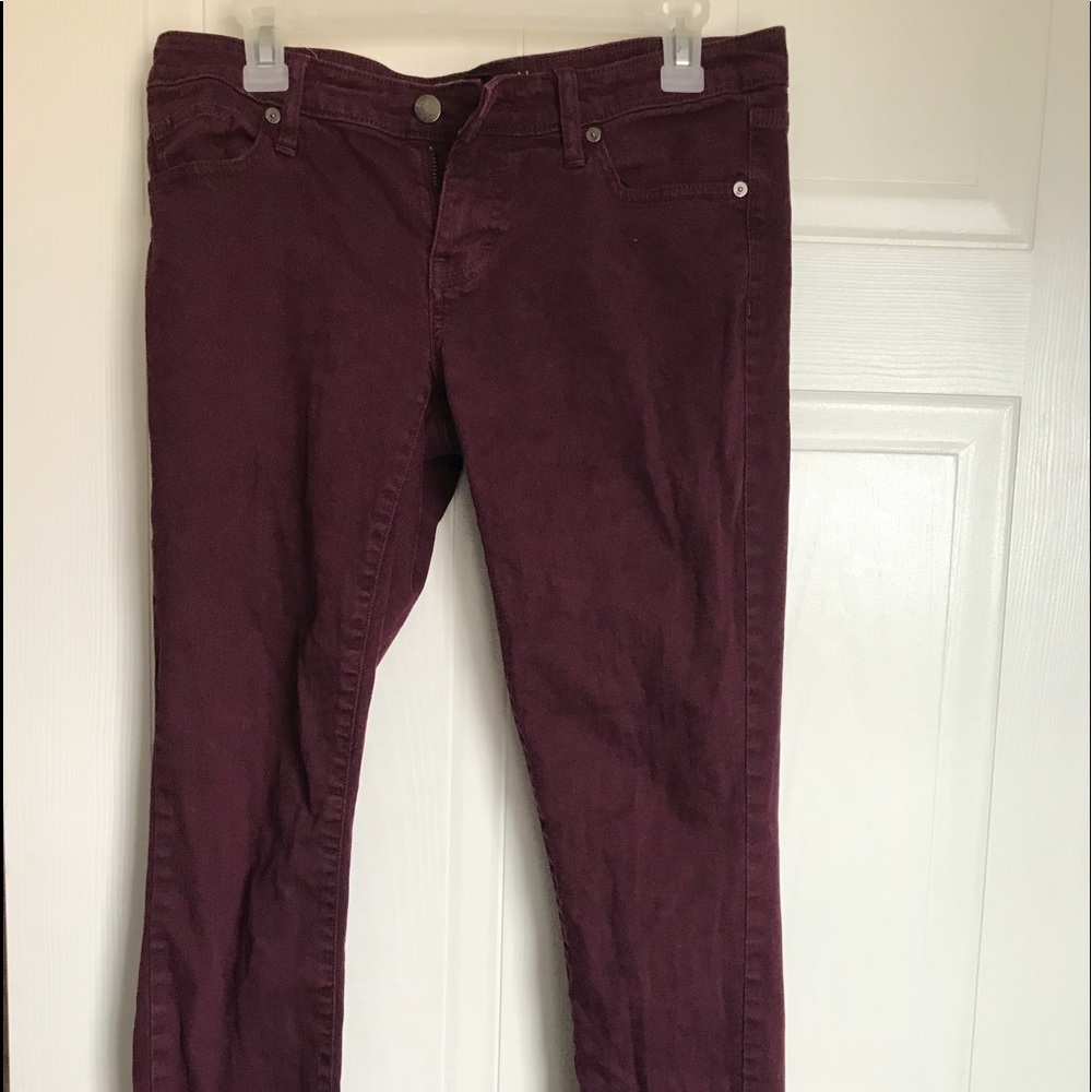 Maroon skinny jeans
